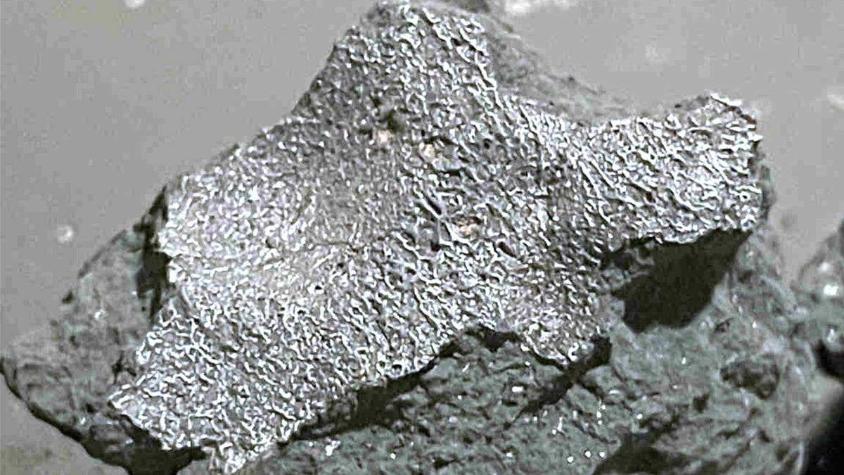 Close-up shot of Hillsborough meteorite