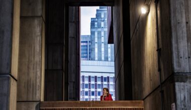 Architect Janet Marie Smith surveys City Hall Plaza.