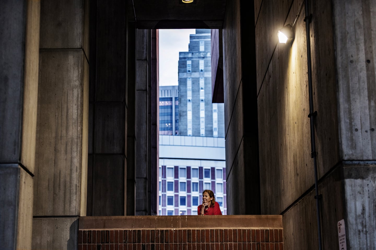 Architect Janet Marie Smith surveys City Hall Plaza.