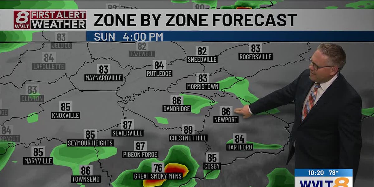 Periods of downpours become widespread Sunday
