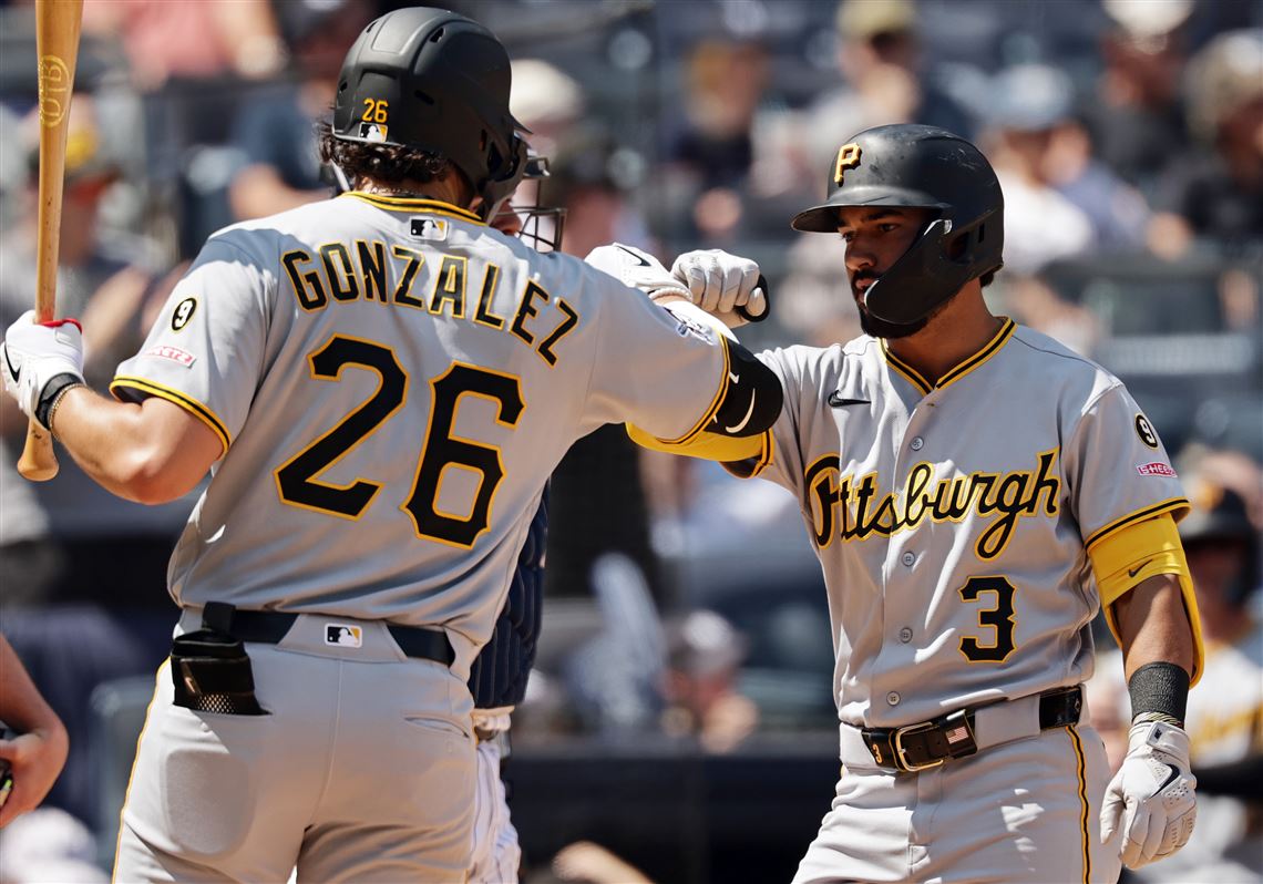 Nick Gonzales, Jacob Gonzalez homer as the Pirates beat the Yankees in Game 1 of the doubleheader