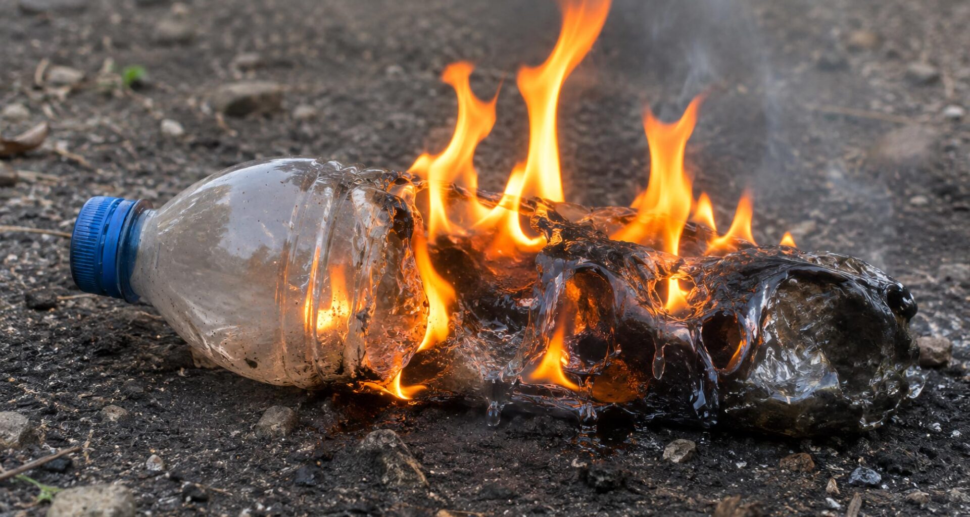 Plastic Bottle Burning