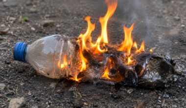 Plastic Bottle Burning