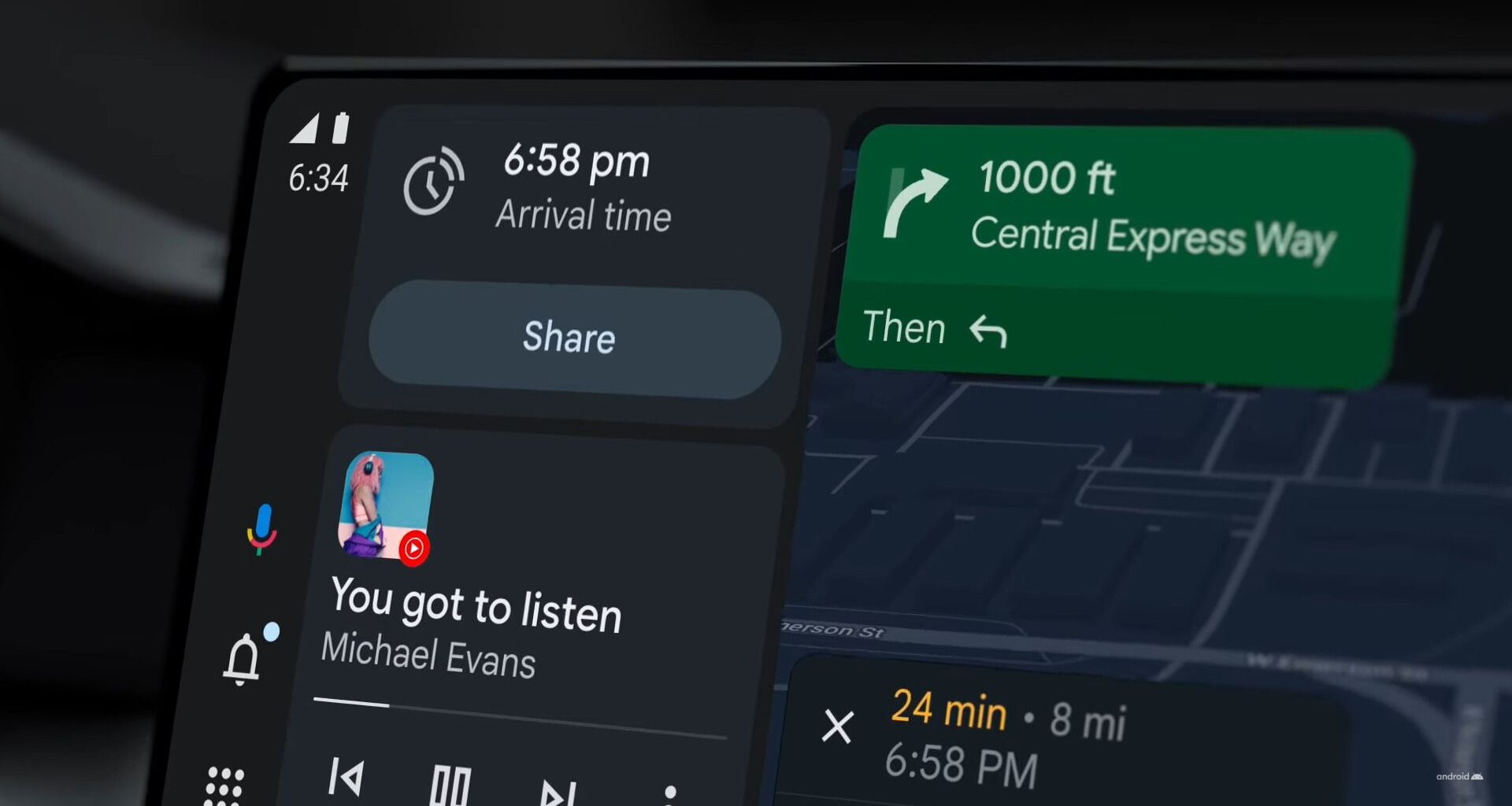 Android Auto split screen mode