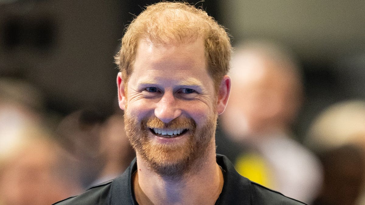 Prince Harry stands during the Invictus event in Birmingham, England.