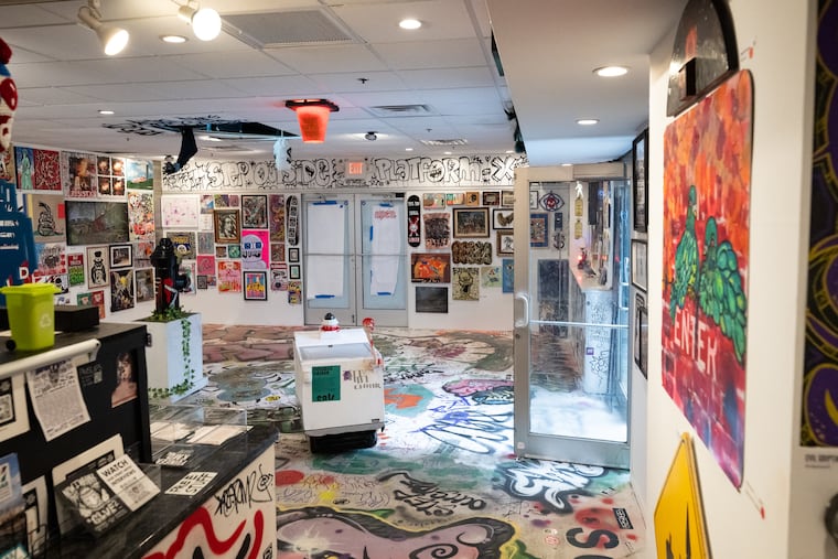 Artwork showcased in the Step Outside Show art exhibition in the Suburban Station concourse in Center City Philadelphia.