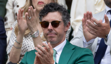 Golfing greats in Royal Box on Day 3 - Wimbledon