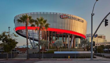 Raising Cane’s Inglewood flagship reimagines fast-food architecture as an event