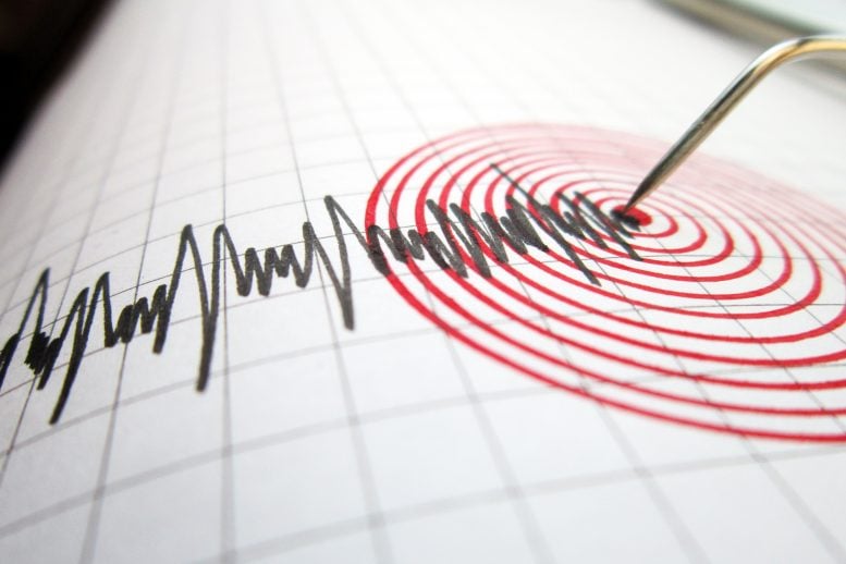 Red Concentric Circles Earthquake Seismograph