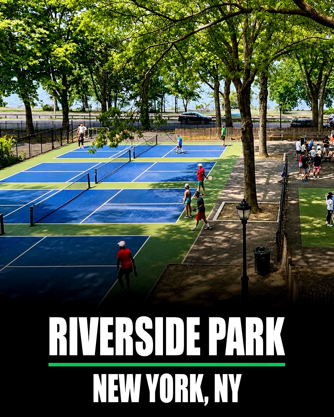 Riverside Park pickleball courts in New York City.