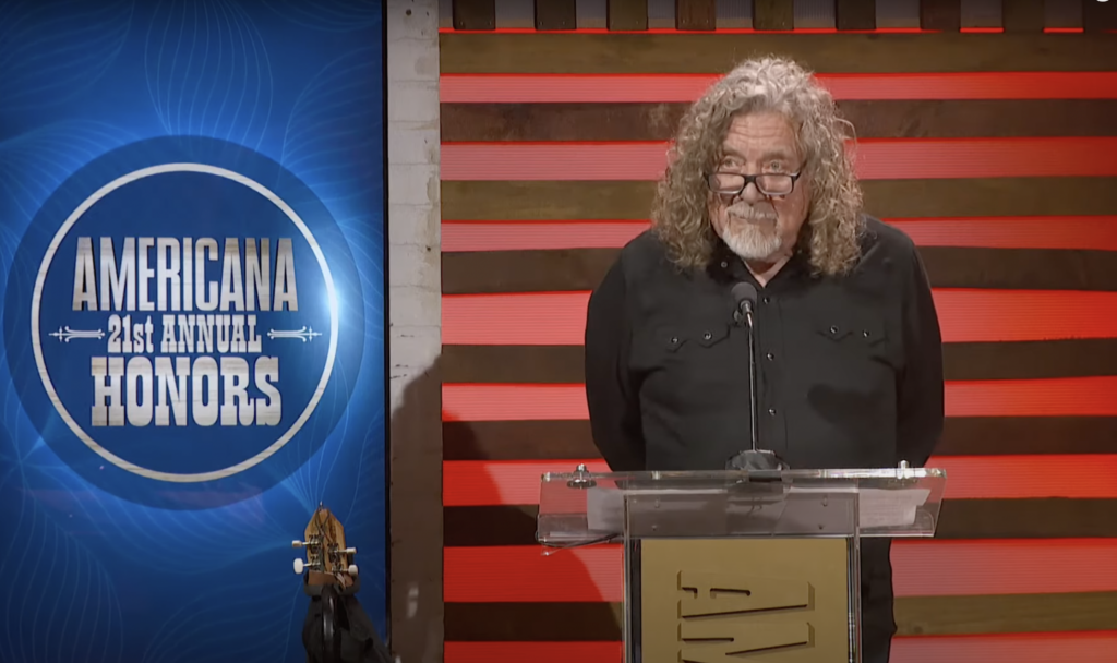 Robert Plant will receive a lifetime achievement award from the Americana Music Association