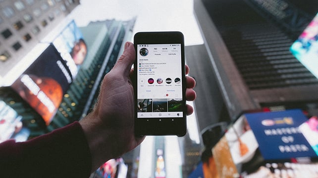 Social media on a phone