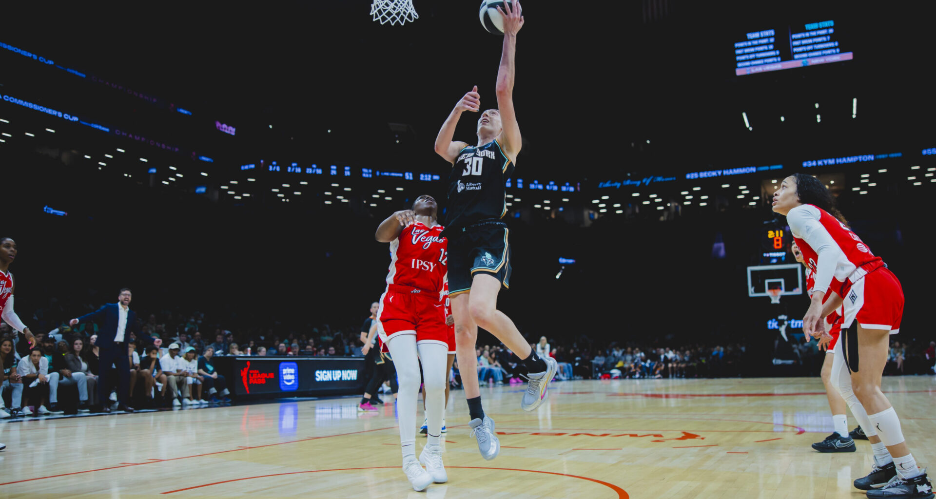 After soaring over Vegas for the Commissioner’s Cup crown Tuesday, Breanna Stewart and the Liberty will host the league-leading Minnesota Lynx on Friday. Photo: Brandon Todd/New York Liberty