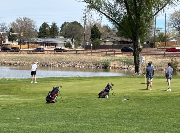 There are a few water hazards on the Par 3 course at Indian Tree in Arvada. (Barbara Ellis, The Denver Post)