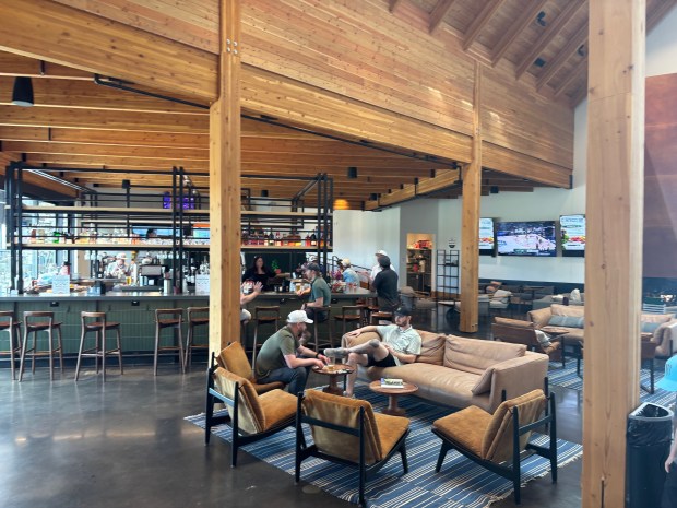 The restaurant/bar at the new clubhouse at Foothills Golf Course in Denver. (Barbara Ellis, The Denver Post)