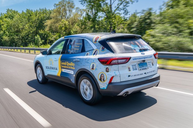 One of Solenvia's 20 vehicles that transports caregivers to and from clients. (Courtesy of Solenvia)