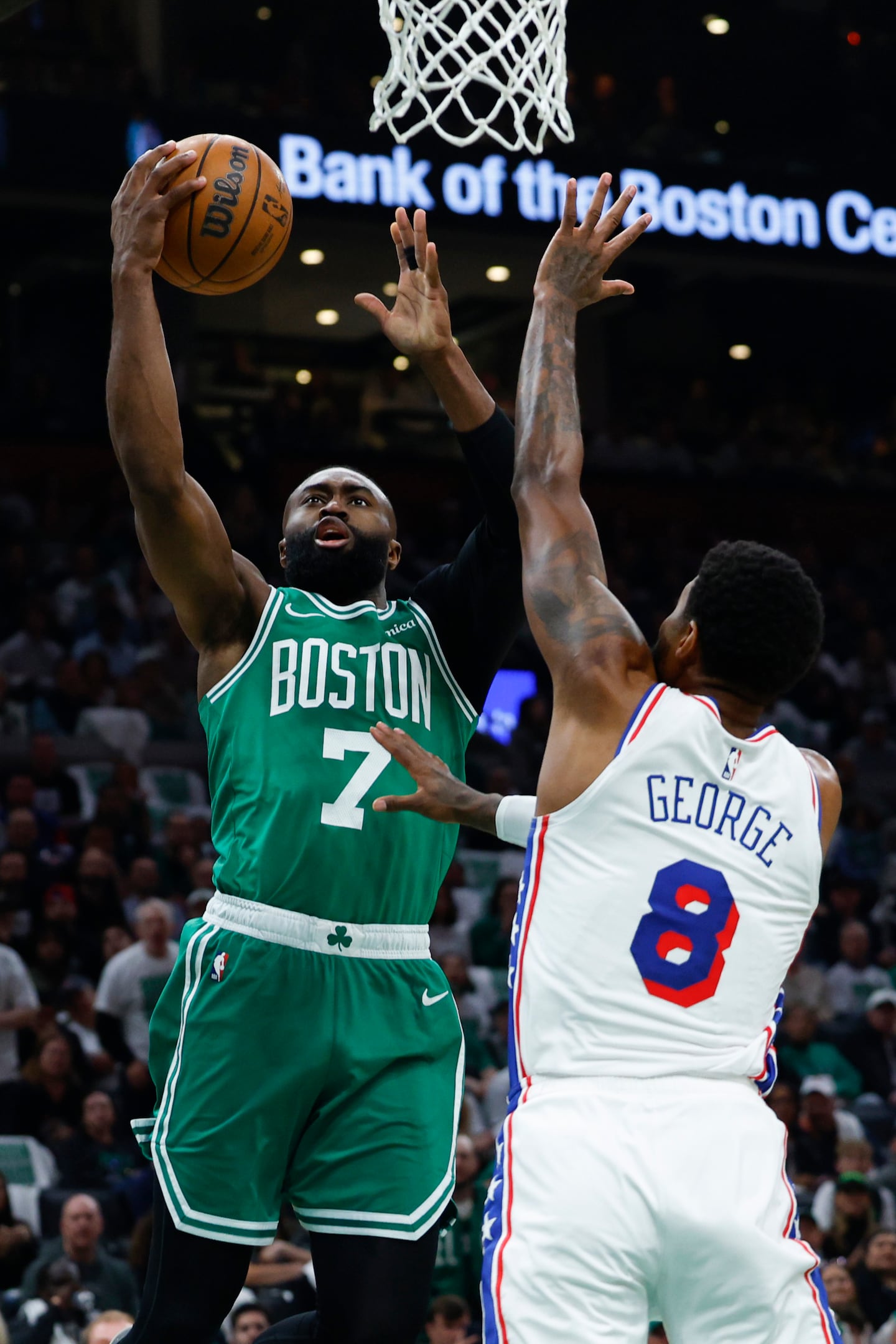 Jaylen Brown and Paul George will be switching uniforms following Wednesday's blockbuster trade.