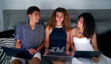 Rana el Kaliouby (center) and her son, Adam, and daughter, Jana, have very different views on AI. Rana el Kaliouby is a leading scientist developing new kinds of AI.