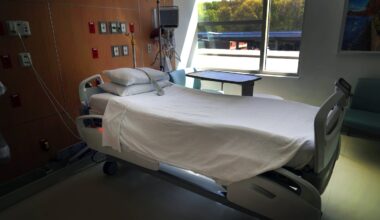 A bed seen in Mass General Brigham’s Newton-Wellesley Hospital on May 5.