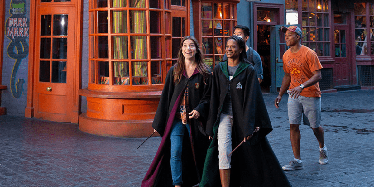 Guests Shopping in Diagon Alley at The Wizarding World at Universal Orlando Resort
