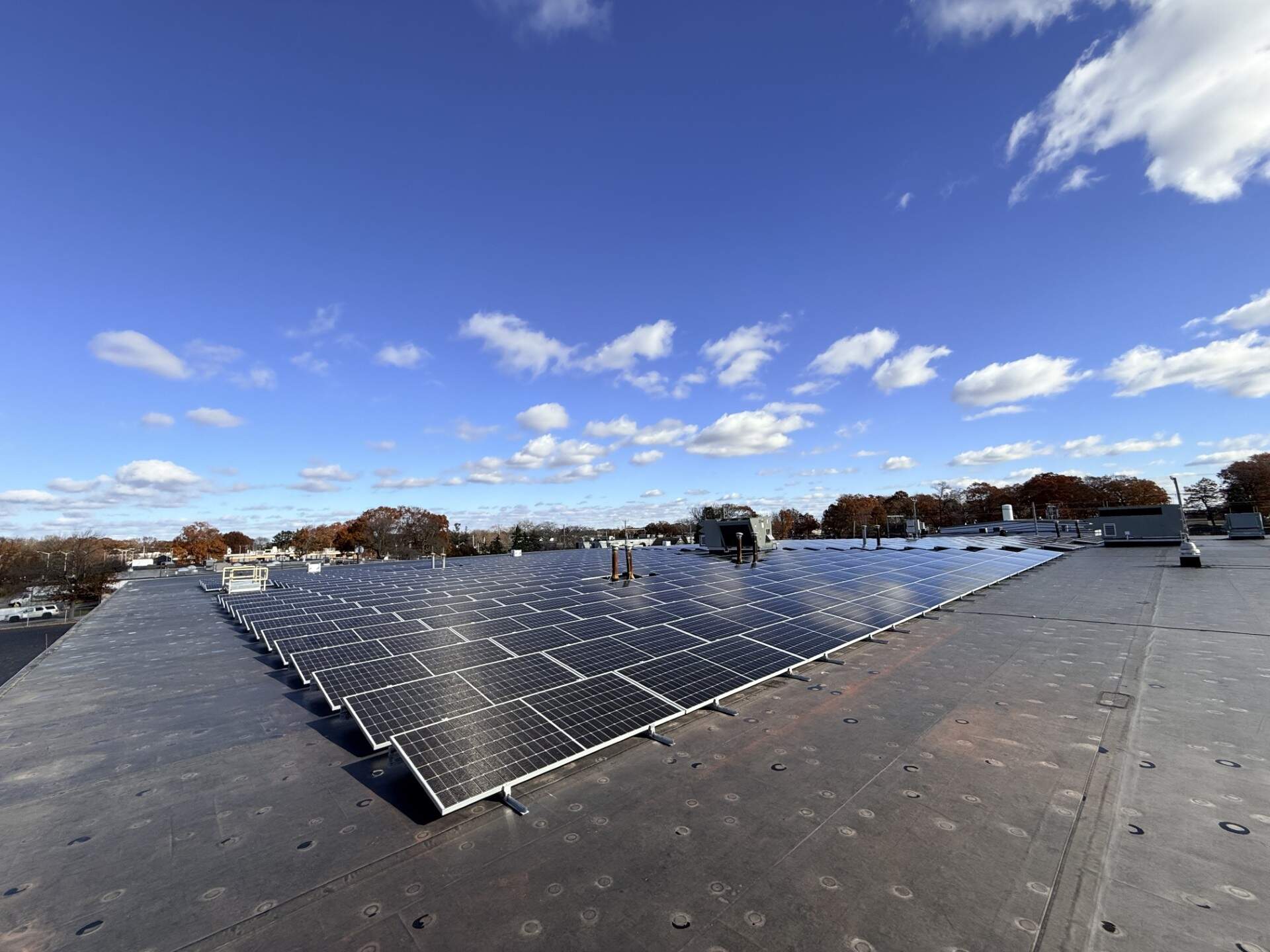 A rooftop solar array in Warwick, R.I. Like many solar systems in the region, it's output plummeted as wildfire smoke blocked the sun. (Courtesy of John Fitzgerald Weaver)