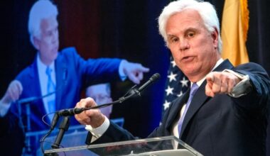 George E. Norcross III, chairman of Cooper University Health Care, is donating $100 million to Cooper University Health Care and its MD Anderson Cancer Center in honor of his parents. He spoke during groundbreaking ceremonies at Cooper University Hospital in Camden in January 2025.