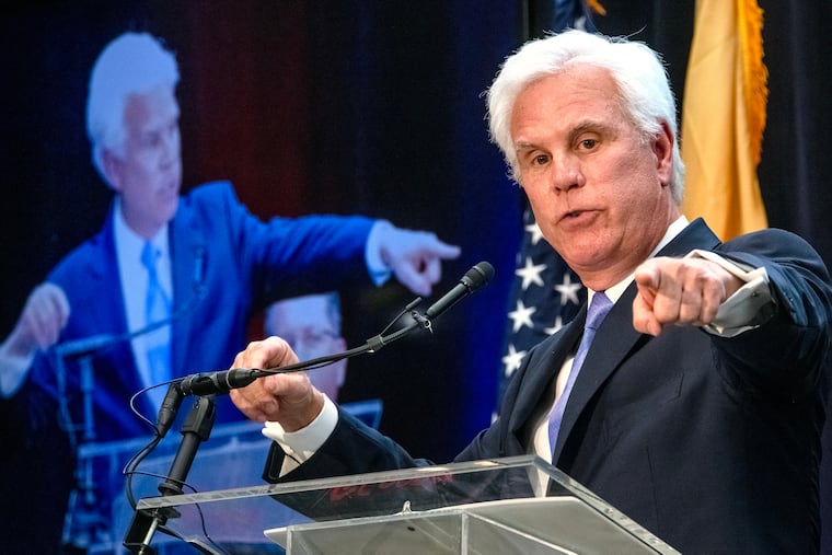 George E. Norcross III, chairman of Cooper University Health Care, is donating $100 million to Cooper University Health Care and its MD Anderson Cancer Center in honor of his parents. He spoke during groundbreaking ceremonies at Cooper University Hospital in Camden in January 2025.