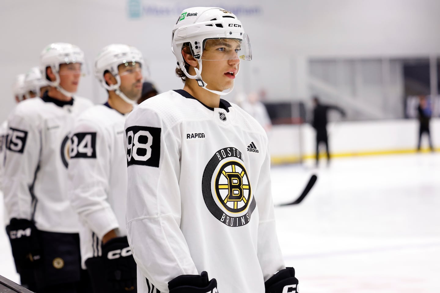 Elliott Groenewold participated in his third Bruins development camp, and at 6 feet 2 inches lands in the middle of a tall pack of defense prospects.