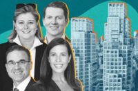 Compass’ Christine Miller Martin and Kyle Blackmon and Zeckendorf Marketing's Dan Tubb and Amy Williamson with rendering of 80 Clarkson