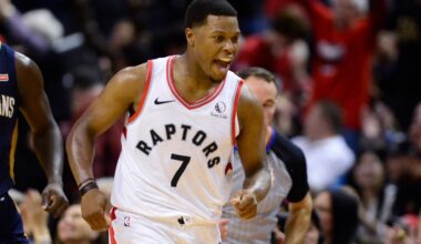 FILE - Toronto Raptors guard Kyle Lowry celebrates his 3-point basket against the New Orleans Pelicans during overtime in an NBA basketball game Tuesday, Oct. 22, 2019, in Toronto. (Frank Gunn/The Canadian Press via AP, file)