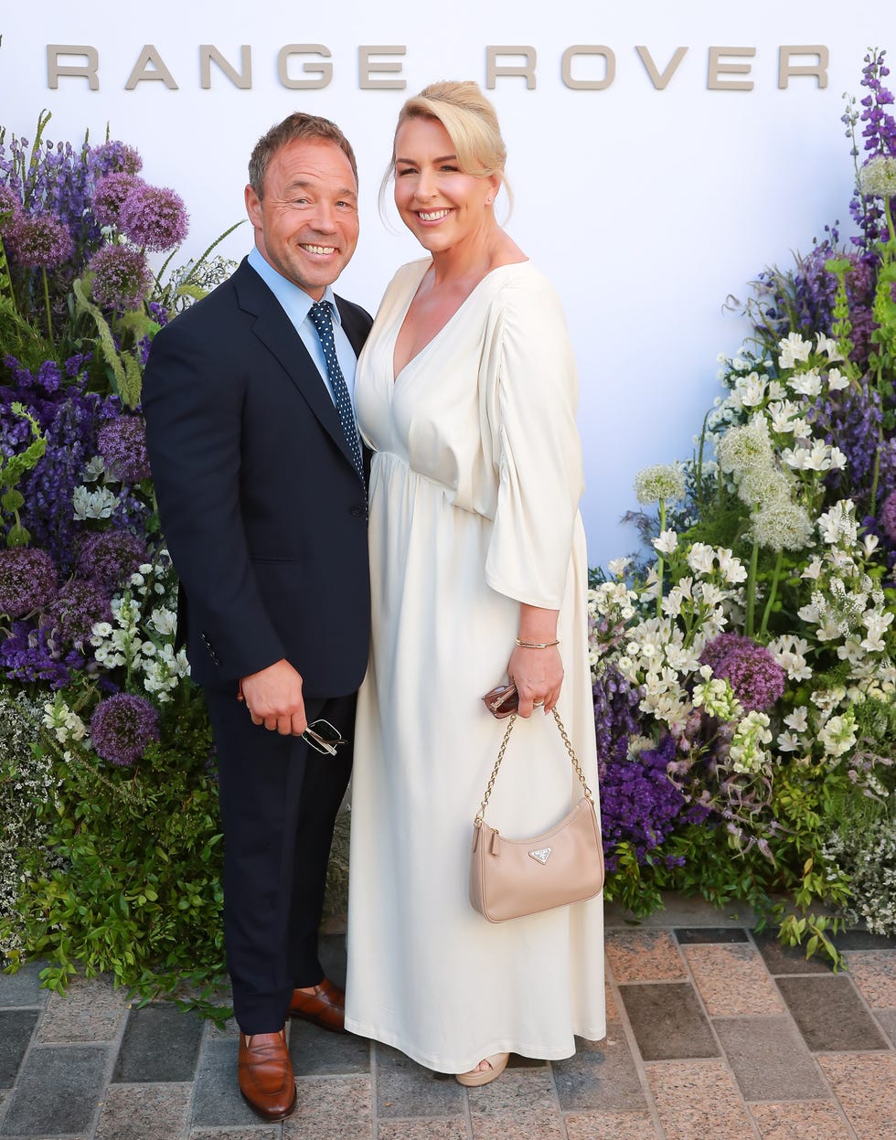 Range Rover Guests Depart for Wimbledon london, england july 12: stephen graham and hannah walters depart the six senses hotel on their way to wimbledon as a guest of range rover on july 12, 2026 in london, england. (photo by grant buchanan/dave benett/getty images for range rover)