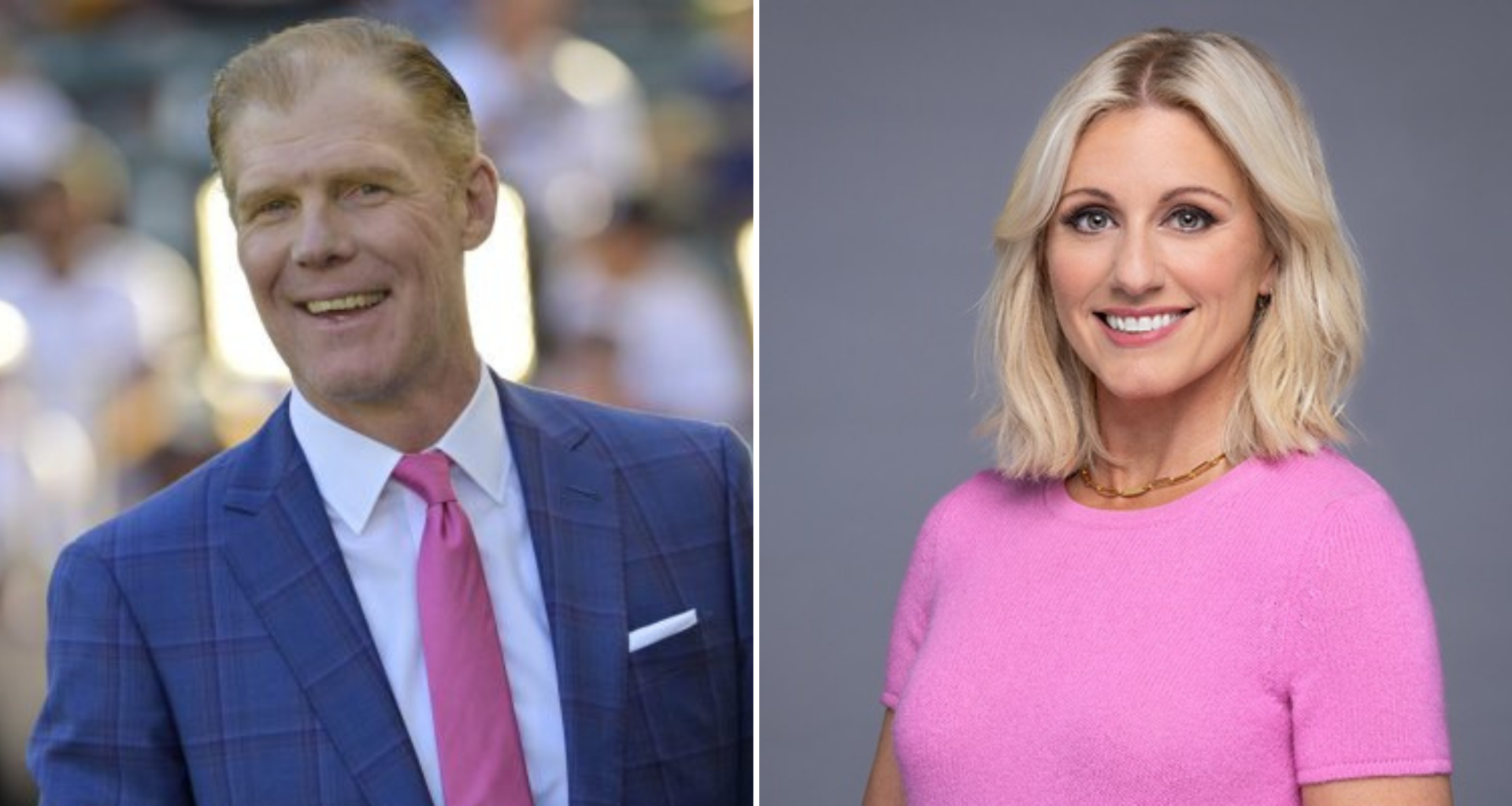 Alexi Lalas consoles Rebecca Lowe after England's World Cup loss