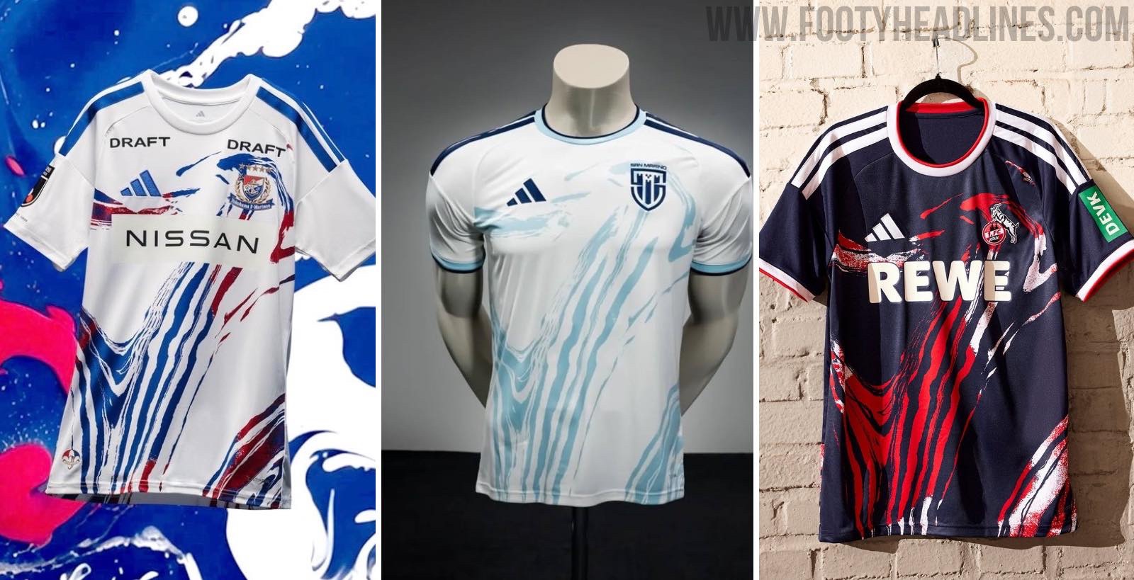 Adidas Uses Identical Locker Room Template for Köln, Yokohama F. Marinos and San Marino 26-27 Kits