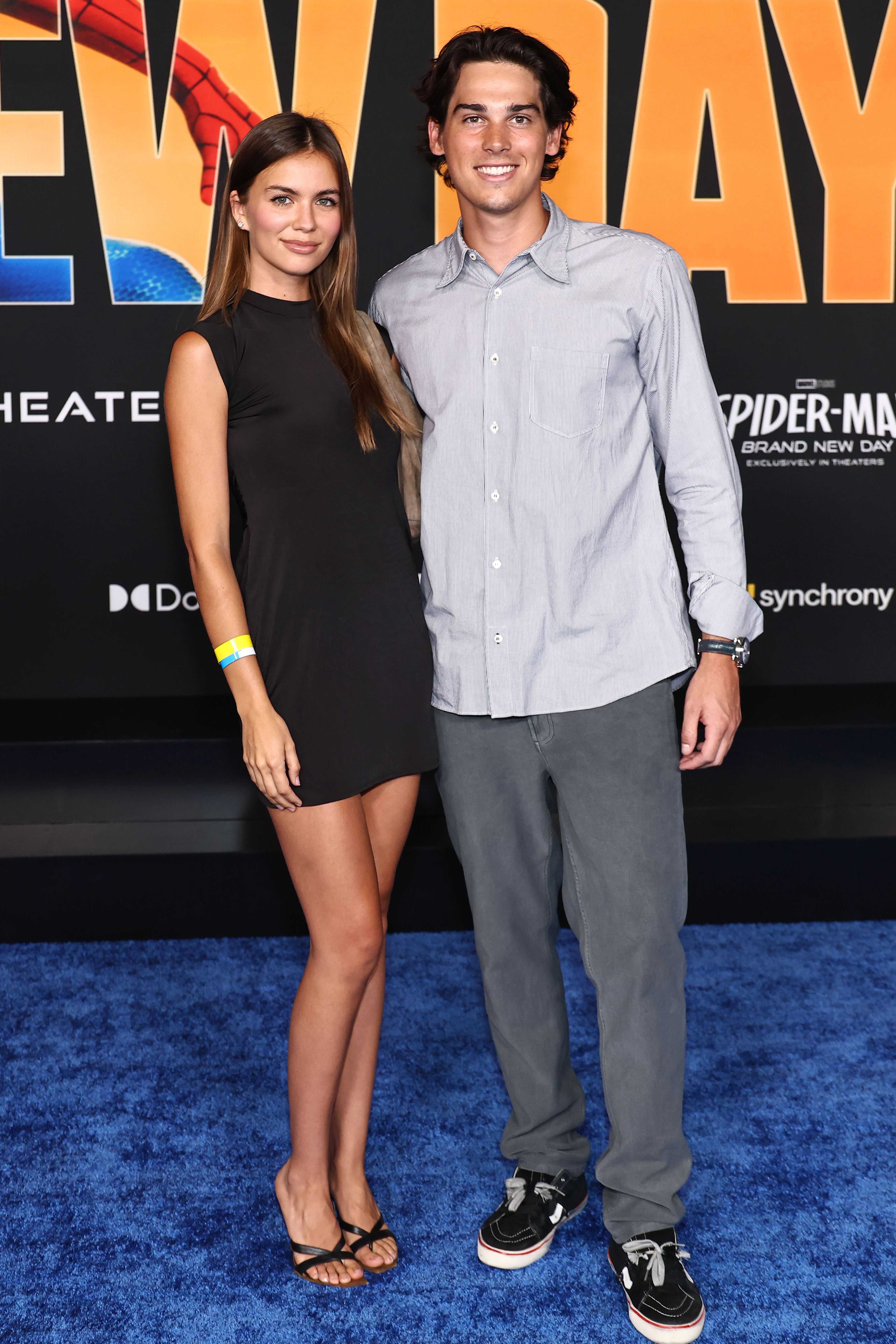 Alex Lee-Aillón and Paris Brosnan at the "Spider-Man: Brand New Day" premiere
