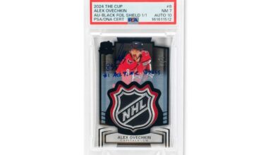 Alex Ovechkin’s 1-of-1 autograph card with game-used NHL shield sells for $256,000 at Sotheby’s
