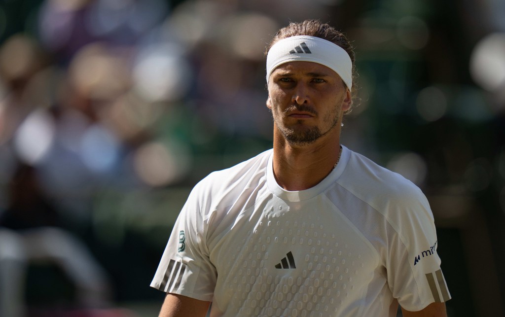 Alexander Zverev of Germany on day nine of Wimbledon.