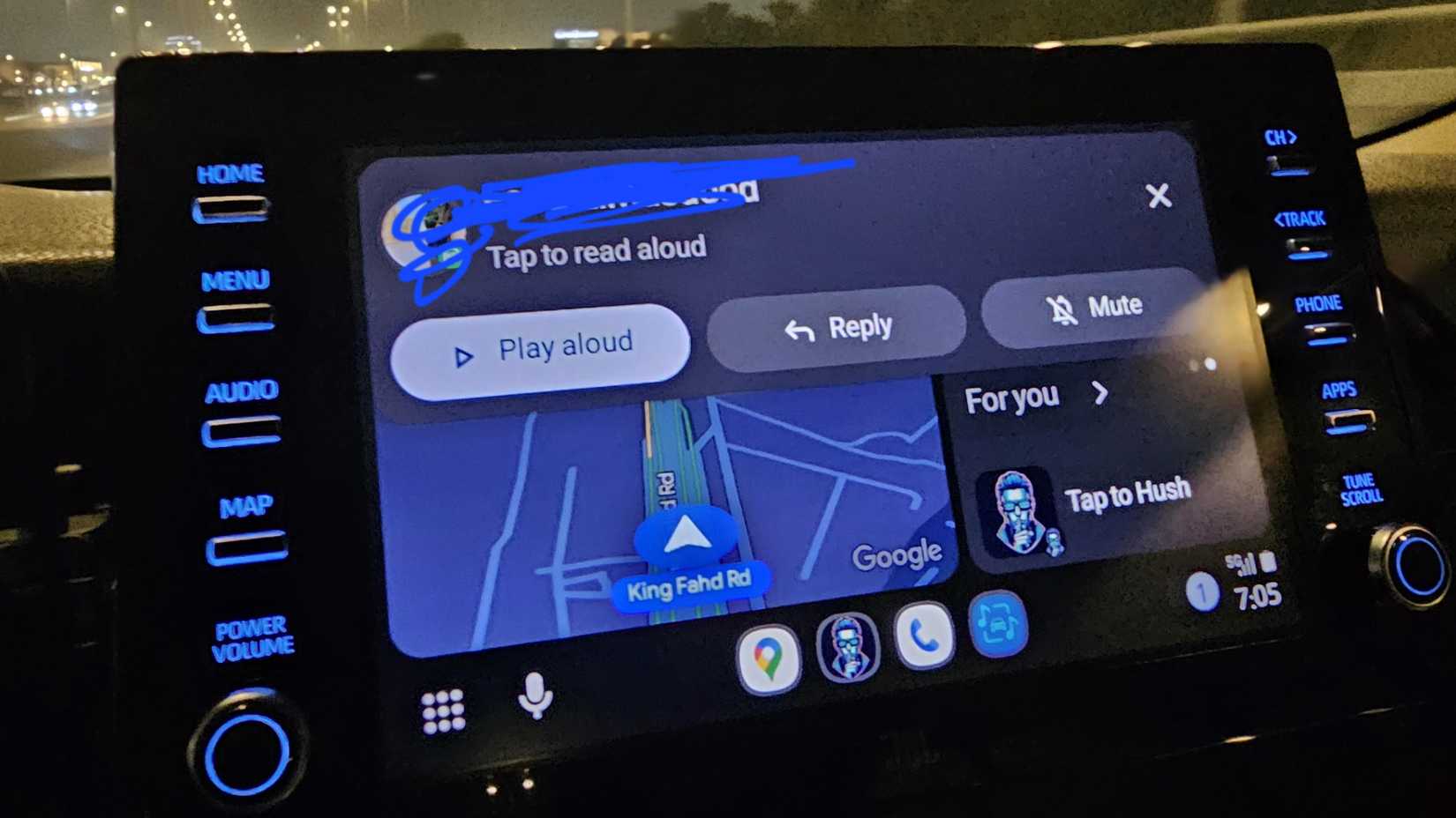 Android auto notification covering half the screen