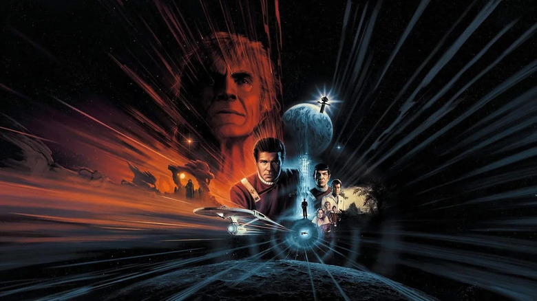 Star Trek II: The Wrath of Khan poster featuring headshots of Khan, Kirk, Spock, McCoy and the Enterprise