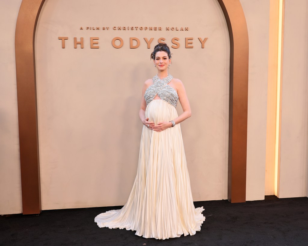 Anne Hathaway at the New York premiere of "The Odyssey"