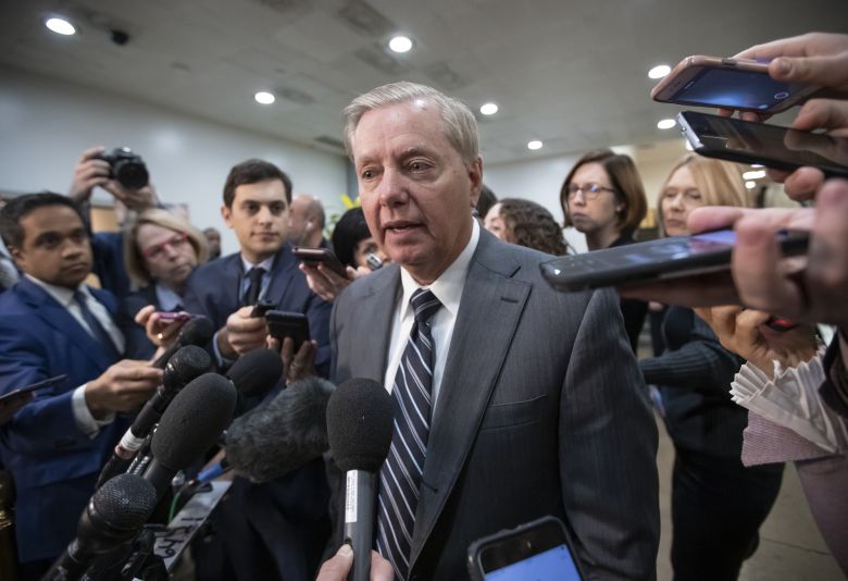 Graham speaks to reporters at the US Capitol on December 4, 2018.