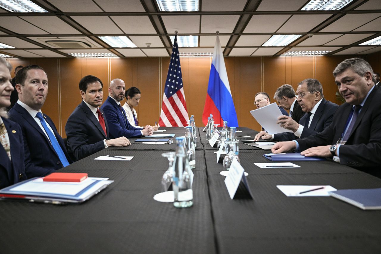 Russia's Foreign Minister Sergey Lavrov attends a meeting with US Secretary of State Marco Rubio in Pasay, Metro Manila on Thursday.