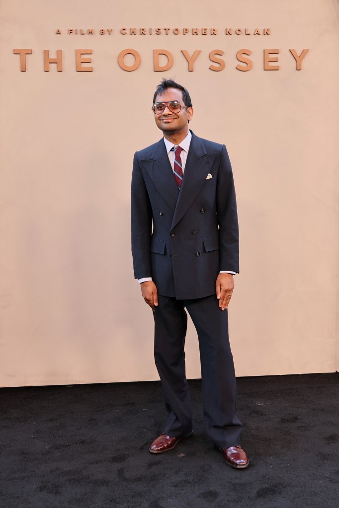 Aziz Ansari at the New York premiere of "The Odyssey"