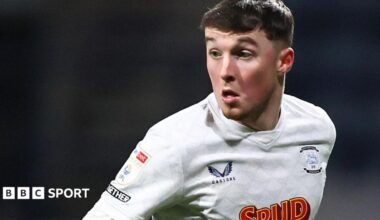 Alfie Devine in action for Preston North End in their white home shirt