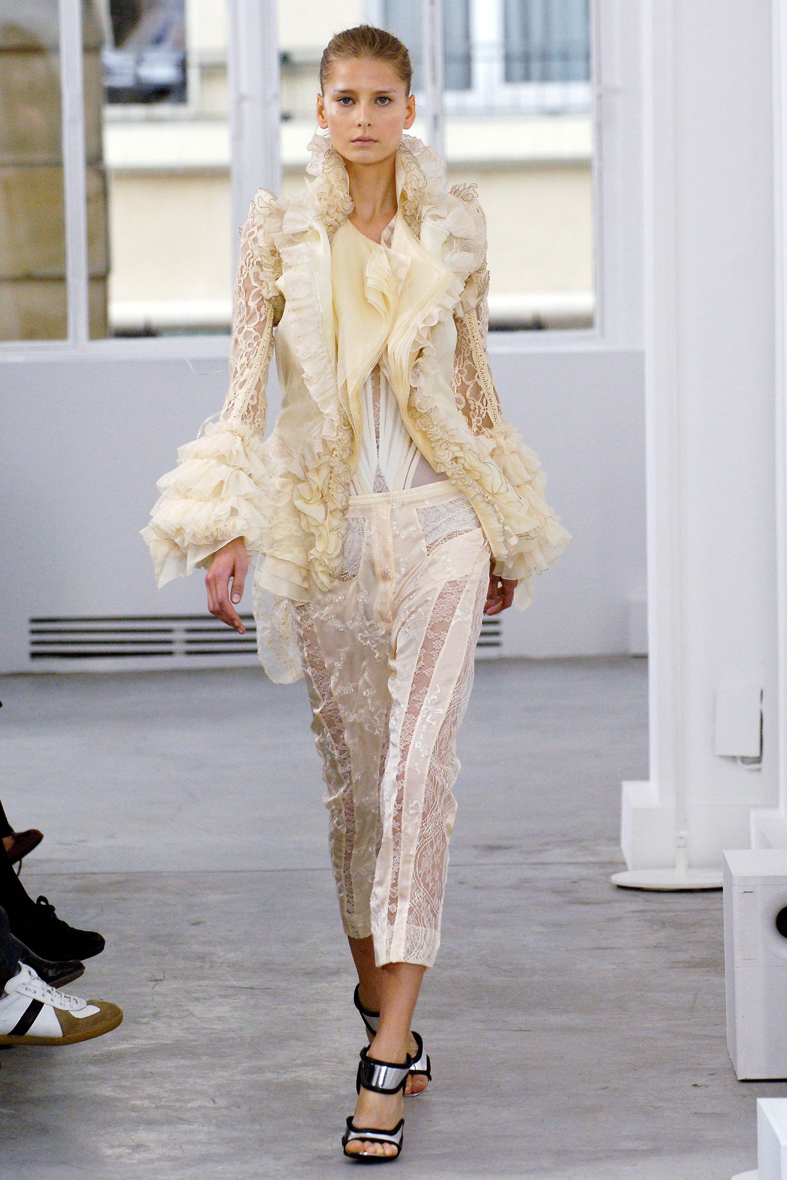Image may contain Clothing Apparel Human Person Runway Hana Soukupov Footwear and Shoe