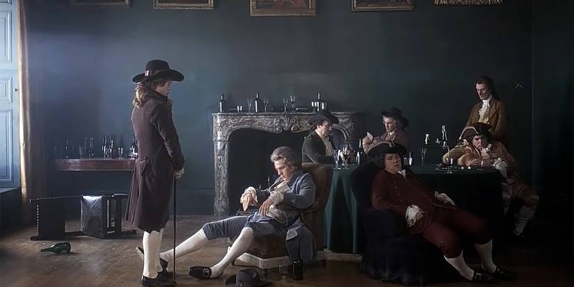 A group of men sitting together in Barry Lyndon