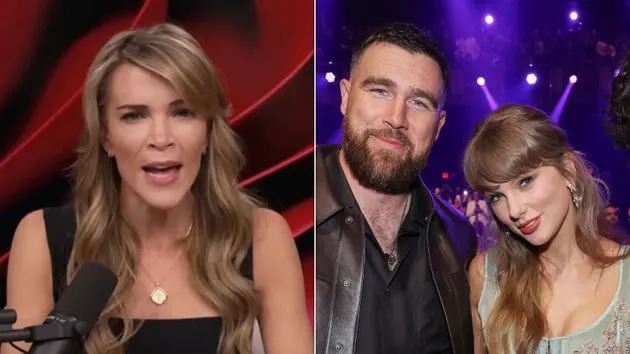 Megyn Kelly speaking about Travis Kelce and Taylor Swift's wedding during an episode of 