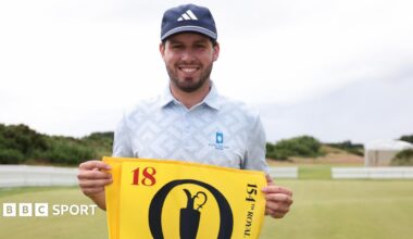 Justin Rose talking about England's football team whilst at The Open Championship