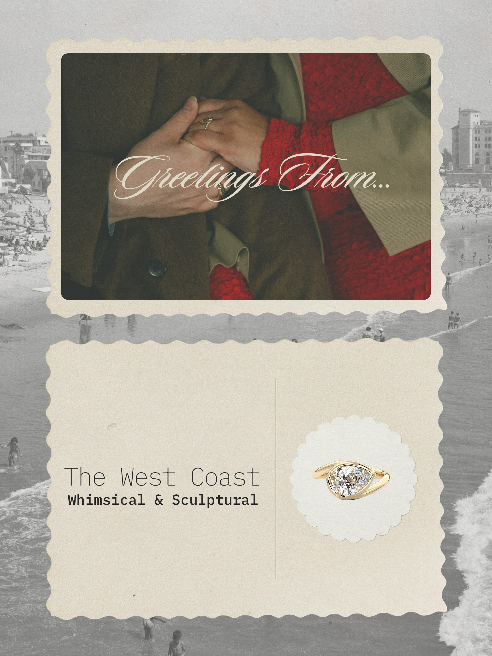 Collage of engagement rings.