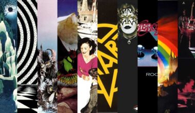 Segments of cover art from ten 70s rock albums