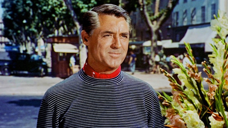 Cary Grant looks scrumptious in a striped shirt as John Robie in To Catch a Thief